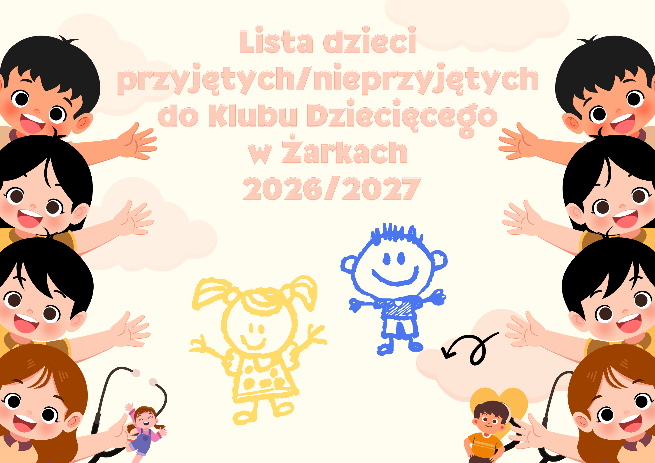 Lista dzieci przyjętych/nieprzyjętych do Klubu Dziecięcego w Żarkach 2026/2027