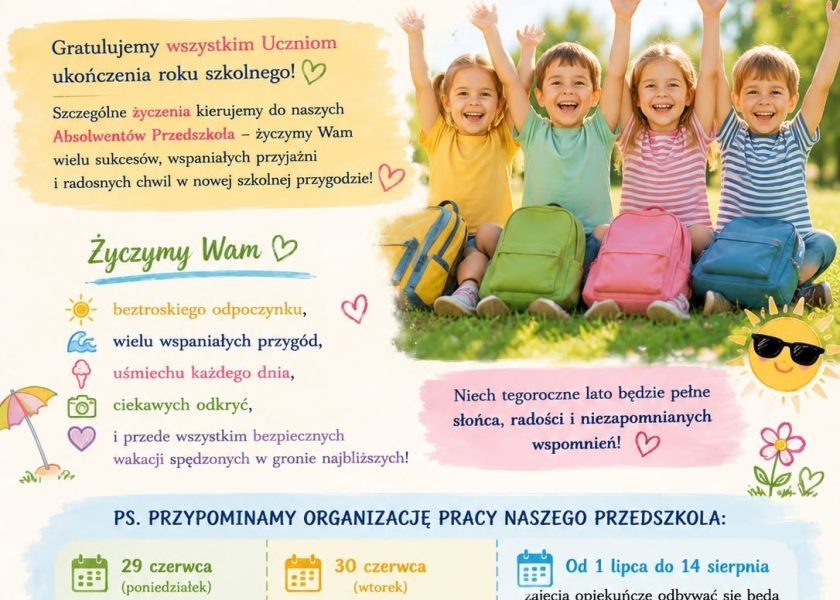 🎓☀️ Koniec roku szkolnego – czas nowych początków! ☀️🎓