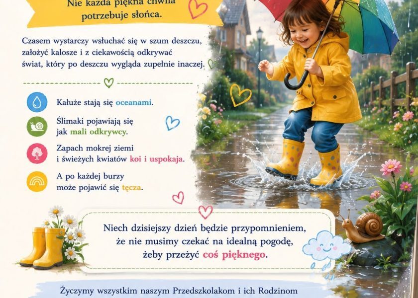 🌧️☔ Deszcz? To też dobry dzień na odkrywanie świata! 💙