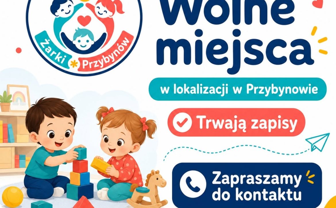 WOLNE MIEJSCA W KLUBIE DZIECIĘCYM W PRZYBYNOWIE!