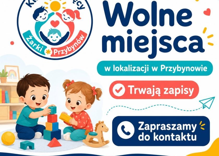 WOLNE MIEJSCA W KLUBIE DZIECIĘCYM W PRZYBYNOWIE!